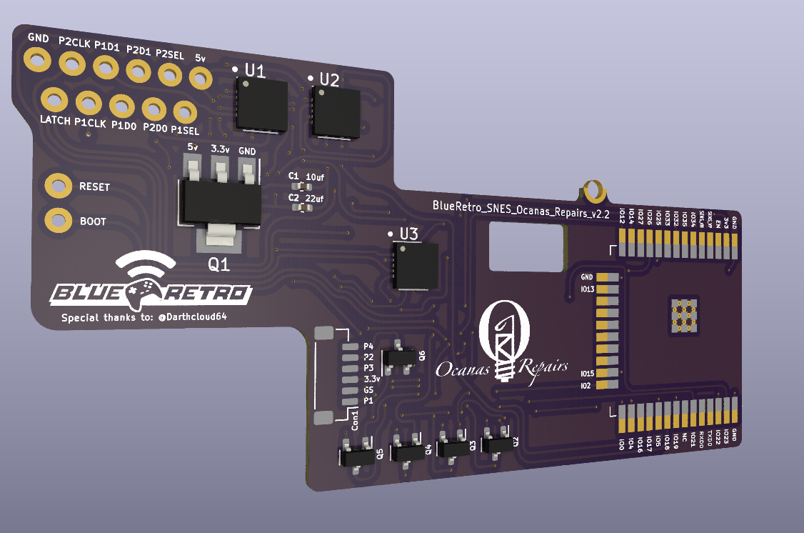 BlueRetro SNES Internal Quick Solder Board Bundle